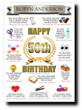 50th BIRTHDAY CARD, FULL OF AMAZING LIFE FACTS