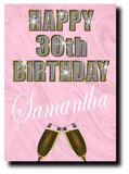 30th BIRTHDAY CARD DIAMOND STYLE PINK