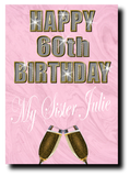 60th BIRTHDAY CARD DIAMOND STYLE PINK