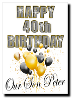 40th BIRTHDAY CARD DIAMOND STYLE